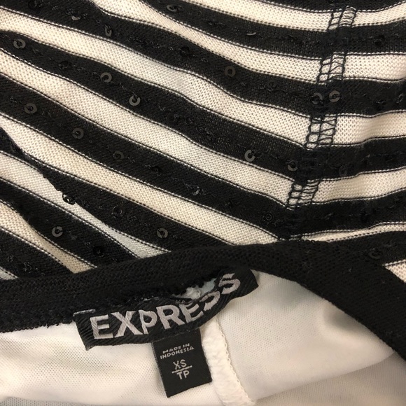 Express black and white sequin stripe dress - Picture 4 of 4